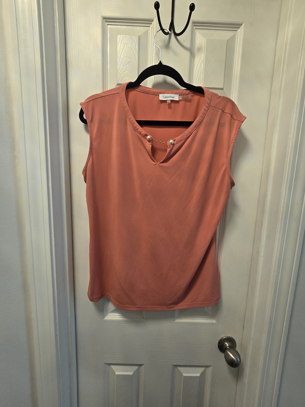 Calvin Klein Coral Pearl-Accent Sleeveless Camisole
